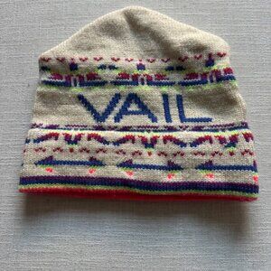 Murray Merkley Sportswear | Vintage Virgin Wool Knit Cap Ski Hat Beanie VAIL